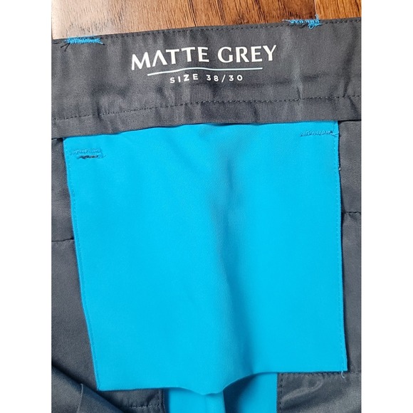 Matte Grey Men's Sky Blue Golf Performance Chino Pants Sz 38x30 - Picture 5 of 6